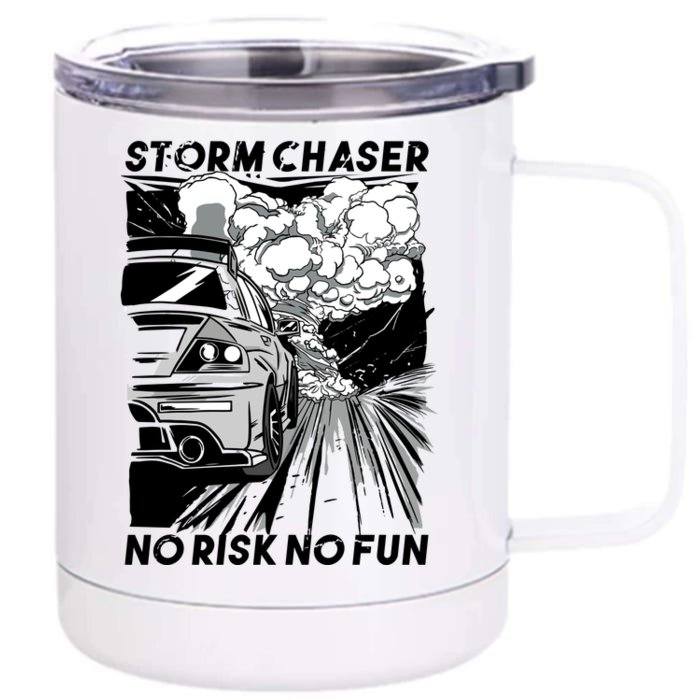 No Risk No Fun Car Racing Front & Back 12oz Stainless Steel Tumbler Cup