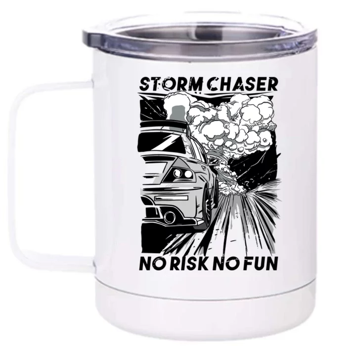 No Risk No Fun Car Racing Front & Back 12oz Stainless Steel Tumbler Cup