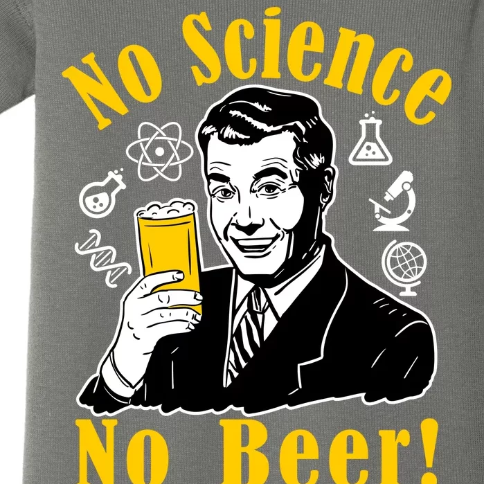 No Science No Beer - Beer Guy Science Logos Baby Bodysuit