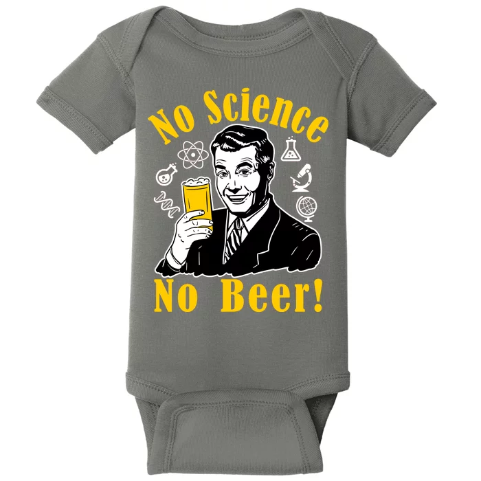 No Science No Beer - Beer Guy Science Logos Baby Bodysuit