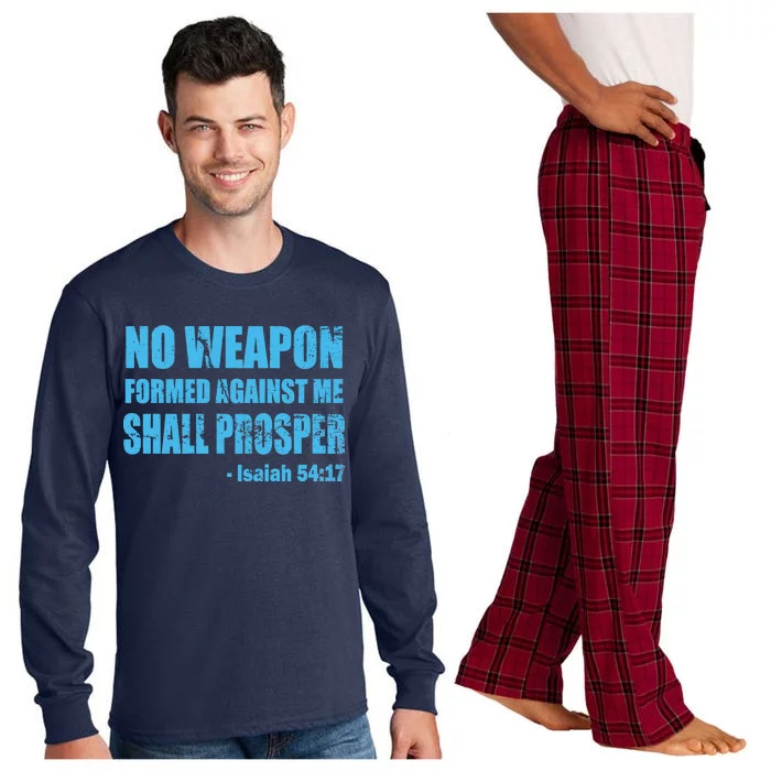 No Weapon Formed Against Me Shall Prosper Isaiah Long Sleeve Pajama Set