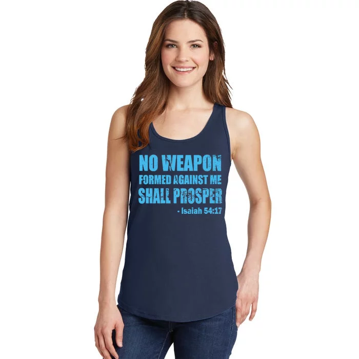 No Weapon Formed Against Me Shall Prosper Isaiah Ladies Essential Tank