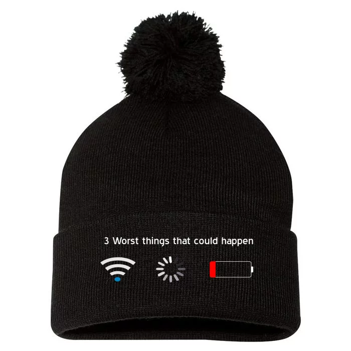 No WiFi No Battery Loading Geek Pom Pom 12in Knit Beanie