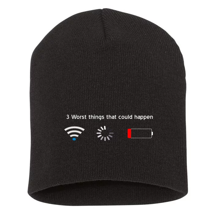 No WiFi No Battery Loading Geek Short Acrylic Beanie