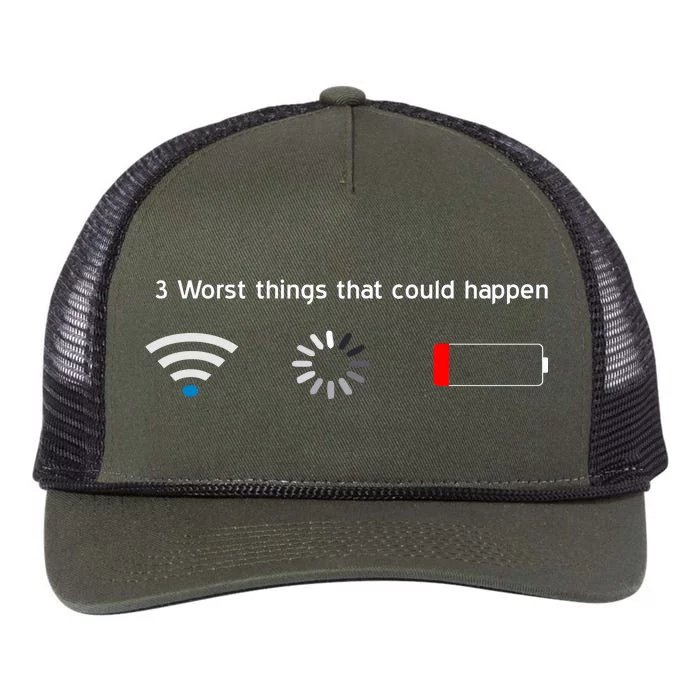 No WiFi No Battery Loading Geek Retro Rope Trucker Hat Cap