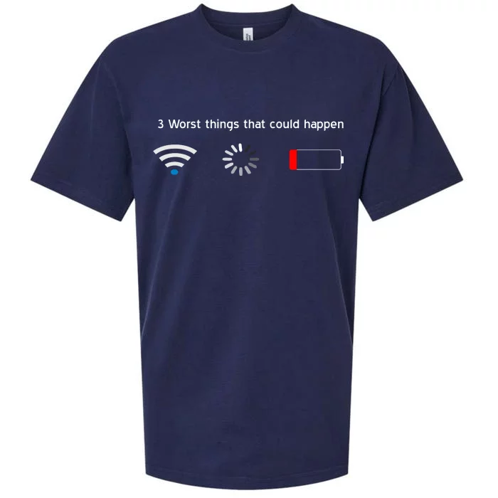 No WiFi No Battery Loading Geek Sueded Cloud Jersey T-Shirt