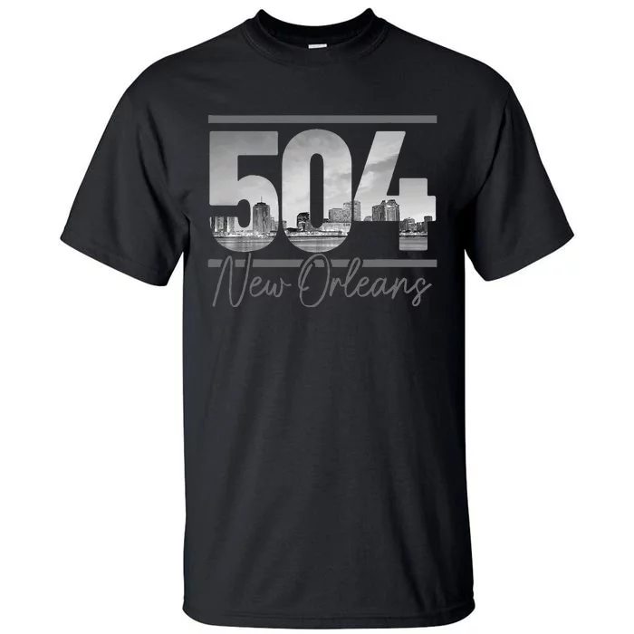 New Orleans 504 Area Code Skyline Louisiana Vintage Tall T-Shirt