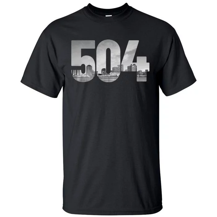 New Orleans 504 Area Code Skyline Louisiana Vintage Tall T-Shirt