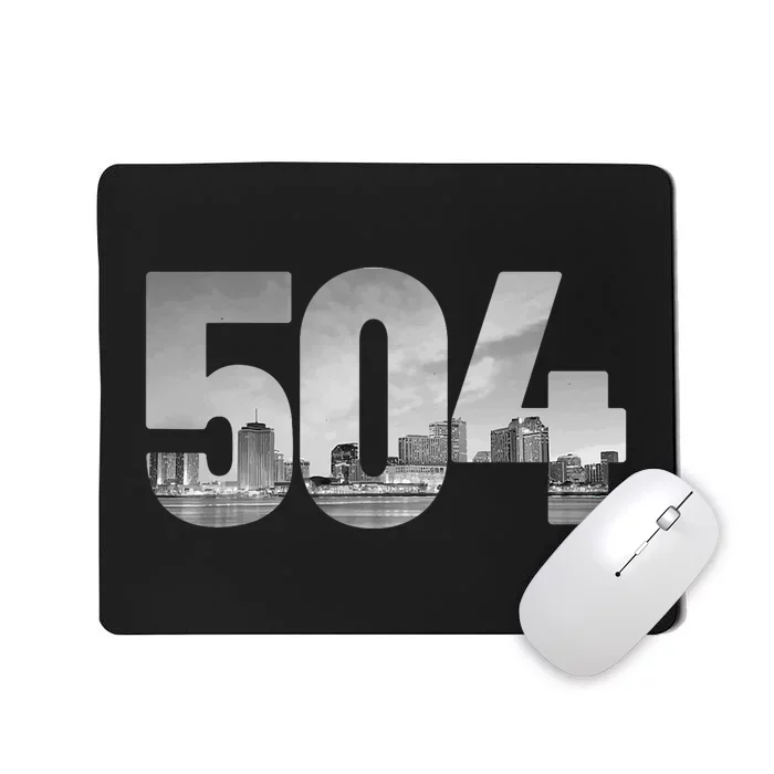 New Orleans 504 Area Code Skyline Louisiana Vintage Mousepad