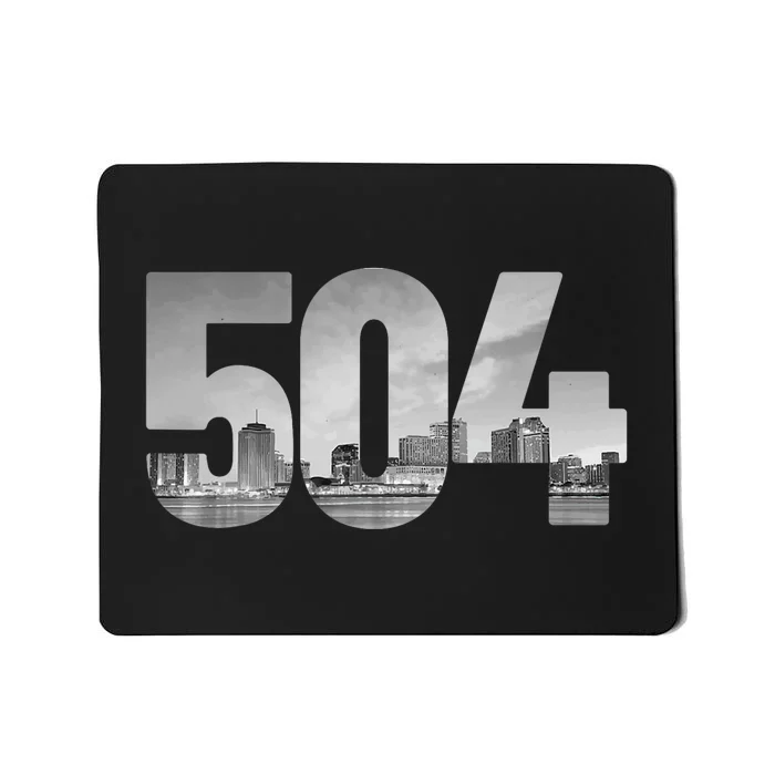 New Orleans 504 Area Code Skyline Louisiana Vintage Mousepad