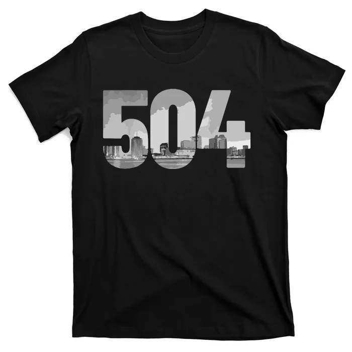 New Orleans 504 Area Code Skyline Louisiana Vintage T-Shirt