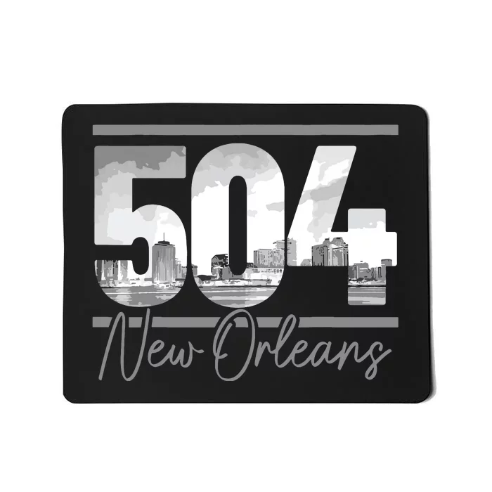 New Orleans 504 Area Code Skyline Louisiana Vintage Mousepad