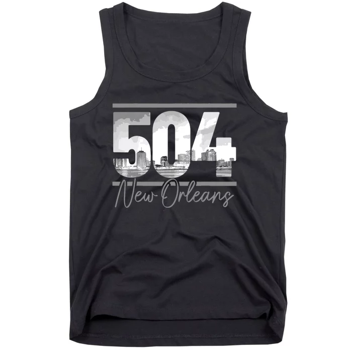 New Orleans 504 Area Code Skyline Louisiana Vintage Tank Top