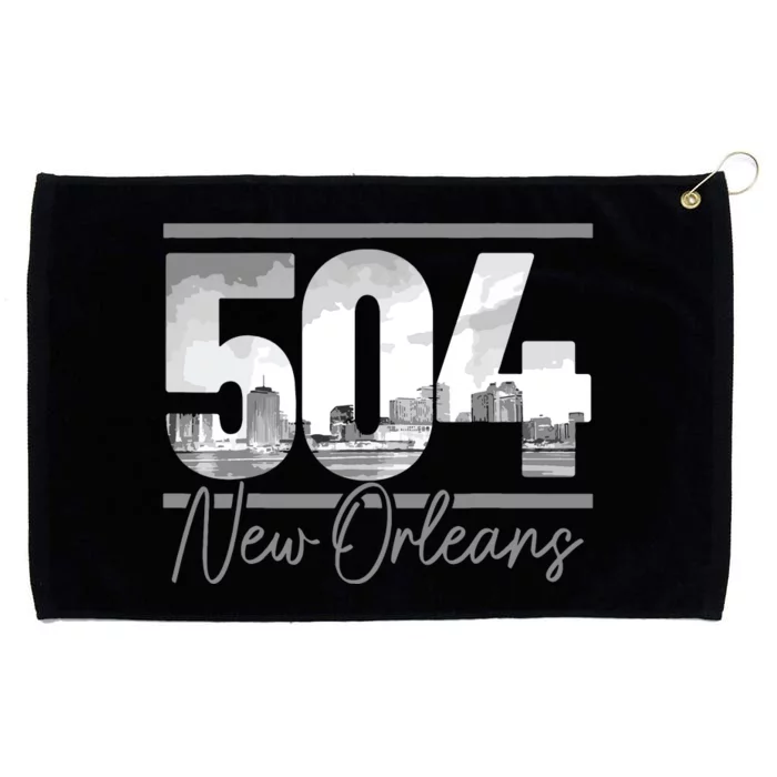 New Orleans 504 Area Code Skyline Louisiana Vintage Grommeted Golf Towel