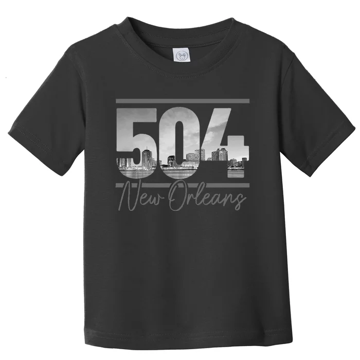 New Orleans 504 Area Code Skyline Louisiana Vintage Toddler T-Shirt