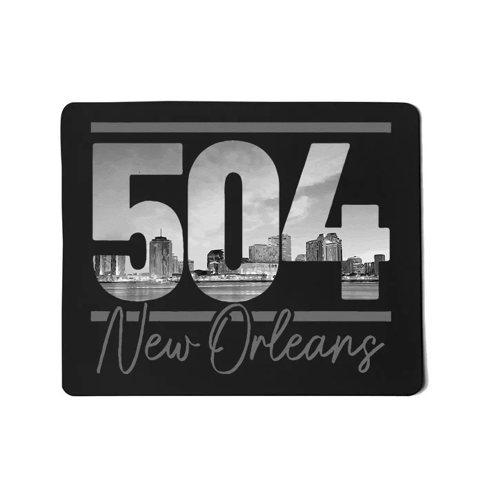 New Orleans 504 Area Code Skyline Louisiana Vintage Mousepad