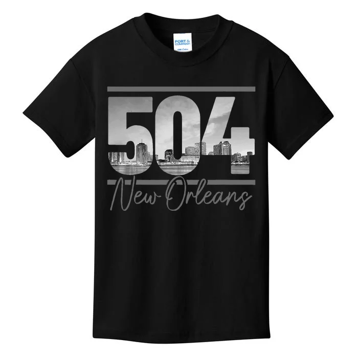 New Orleans 504 Area Code Skyline Louisiana Vintage Kids T-Shirt