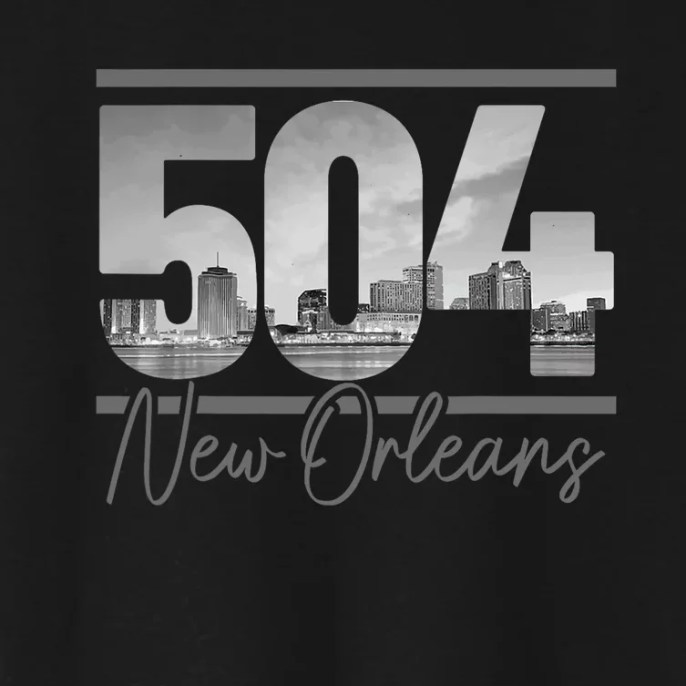 New Orleans 504 Area Code Skyline Louisiana Women's Crop Top Tee