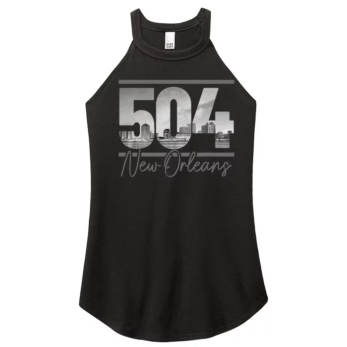 New Orleans 504 Area Code Skyline Louisiana Women’s Perfect Tri Rocker Tank