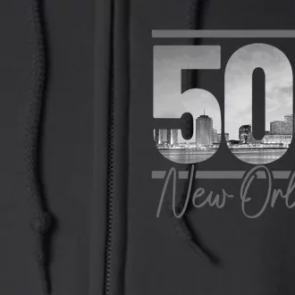 New Orleans 504 Area Code Skyline Louisiana Full Zip Hoodie