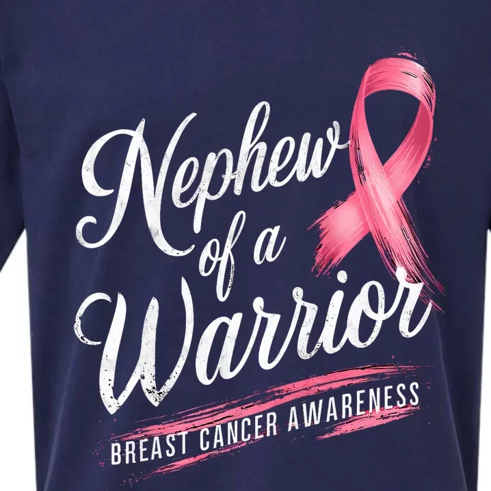 Nephew Of A Warrior Breast Cancer Awareness Sueded Cloud Jersey T-Shirt