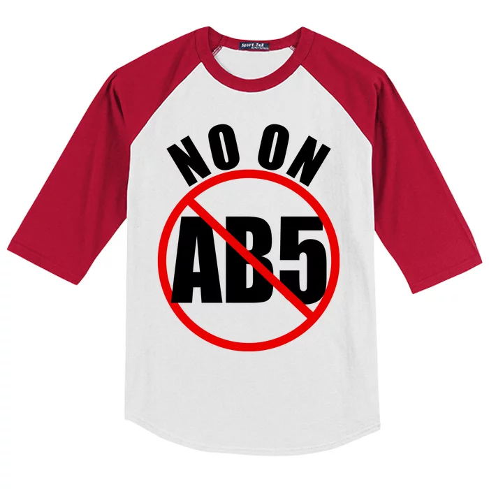 No On AB5 California Truckers Protest Kids Colorblock Raglan Jersey