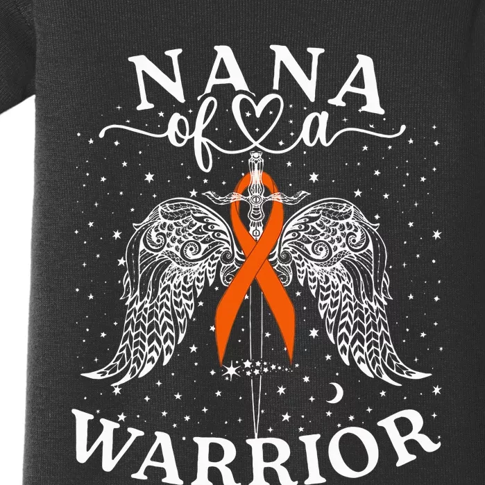 Nana Of A Warrior Leukemia Cancer Awareness Support Squad Baby Bodysuit