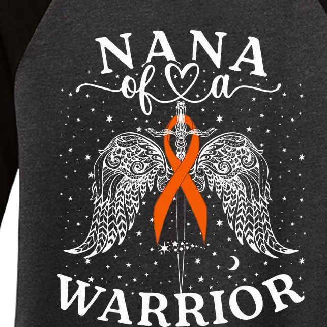 Nana Of A Warrior Leukemia Cancer Awareness Support Squad Women's Tri-Blend 3/4-Sleeve Raglan Shirt