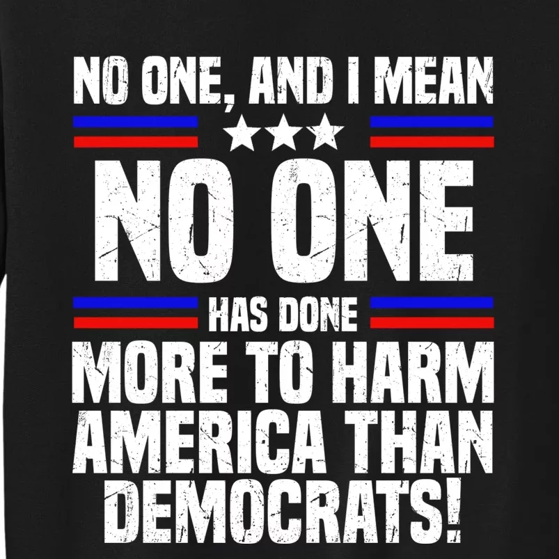 No One And I Mean No One Has Done More To Harm America Than Democrats Sweatshirt