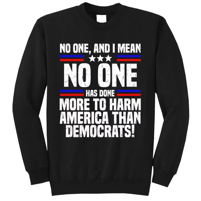 No One And I Mean No One Has Done More To Harm America Than Democrats Sweatshirt