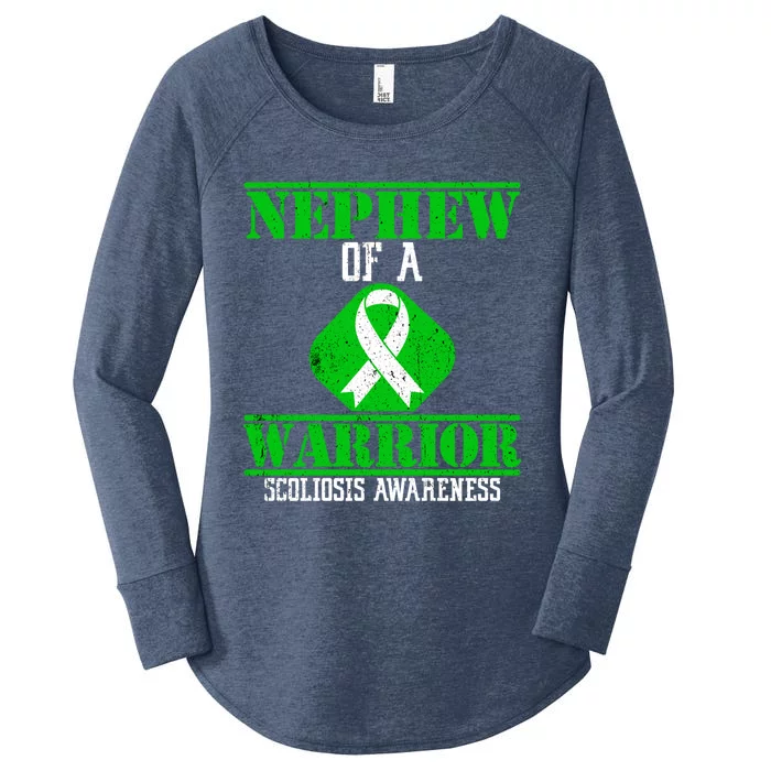 Nephew Of A Scoliosis Warrior Vintage Scoliosis Awareness Gift Women's Perfect Tri Tunic Long Sleeve Shirt