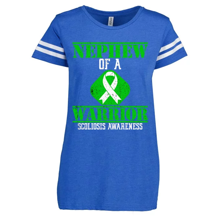 Nephew Of A Scoliosis Warrior Vintage Scoliosis Awareness Gift Enza Ladies Jersey Football T-Shirt