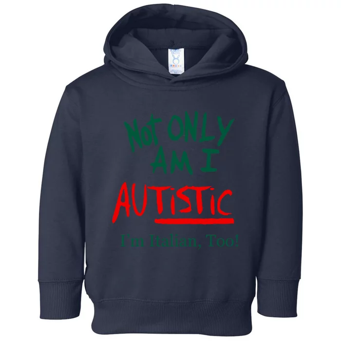 Not Only Am I Autistic IM Italian Too Funny Christmas Idea Toddler Hoodie