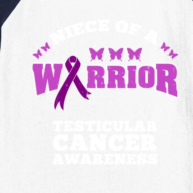 Niece Of A Warrior Testicular Cancer Awareness Meaningful Gift Baseball Sleeve Shirt