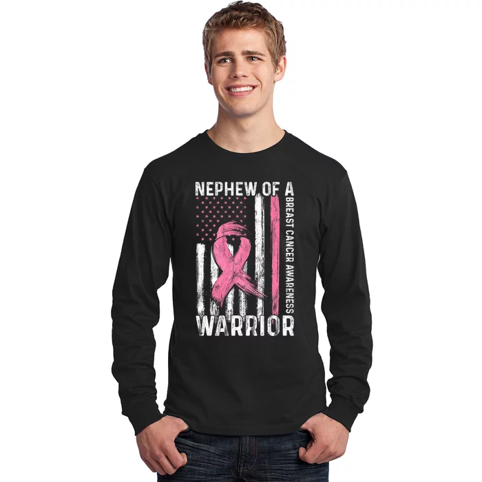 Nephew Of A Warrior Graphic Breast Cancer Awareness Month Long Sleeve Shirt