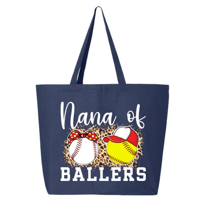 Nana Of Ballers Leopard Softball Baseball Nana Grandma Gift 25L Jumbo Tote