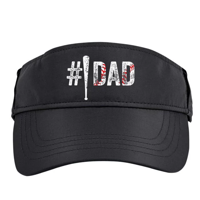 Number One Baseball Dad For Fathers Day 1 Daddy Adult Drive Performance Visor