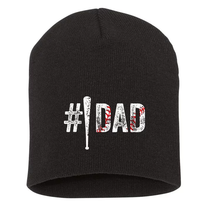 Number One Baseball Dad For Fathers Day 1 Daddy Short Acrylic Beanie