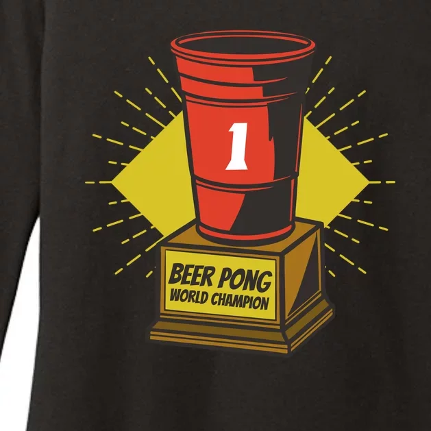 Number One Beer Pong Champion Womens CVC Long Sleeve Shirt