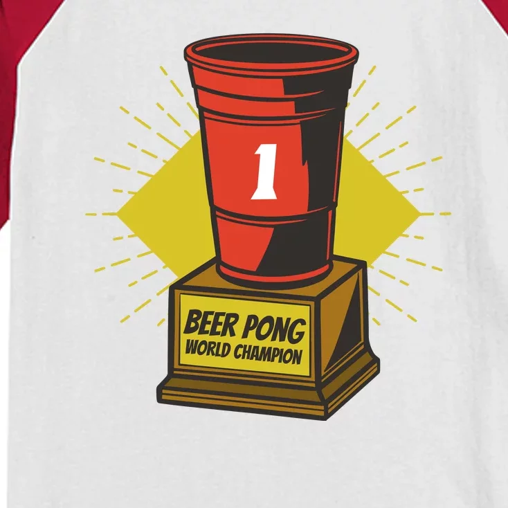 Number One Beer Pong Champion Kids Colorblock Raglan Jersey