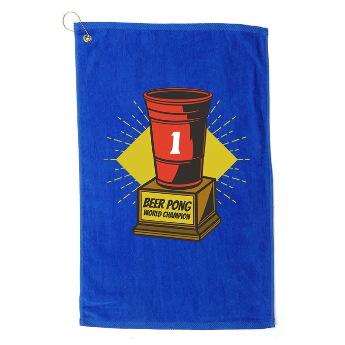 Number One Beer Pong Champion Platinum Collection Golf Towel