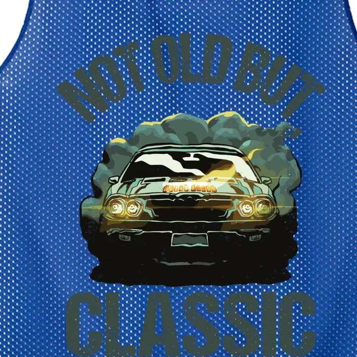 Not Old But Classic Comic Car Auto Racing Sports Lover Gift Mesh Reversible Basketball Jersey Tank