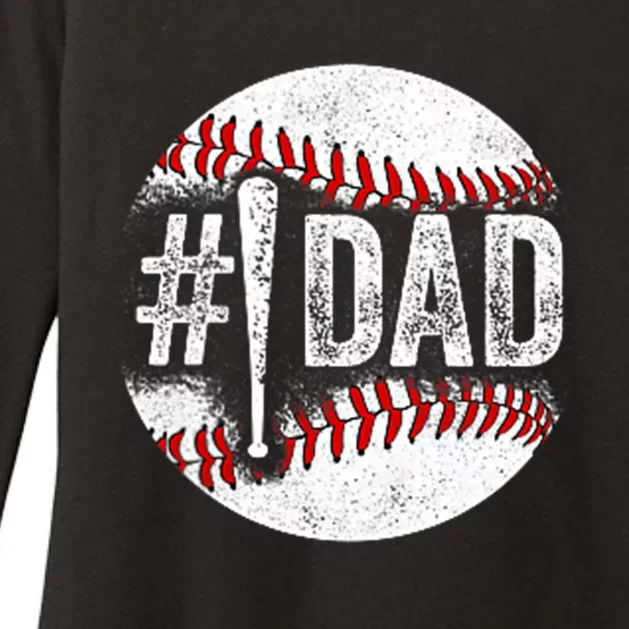 Number One Baseball Dad For Fathers Day Womens CVC Long Sleeve Shirt