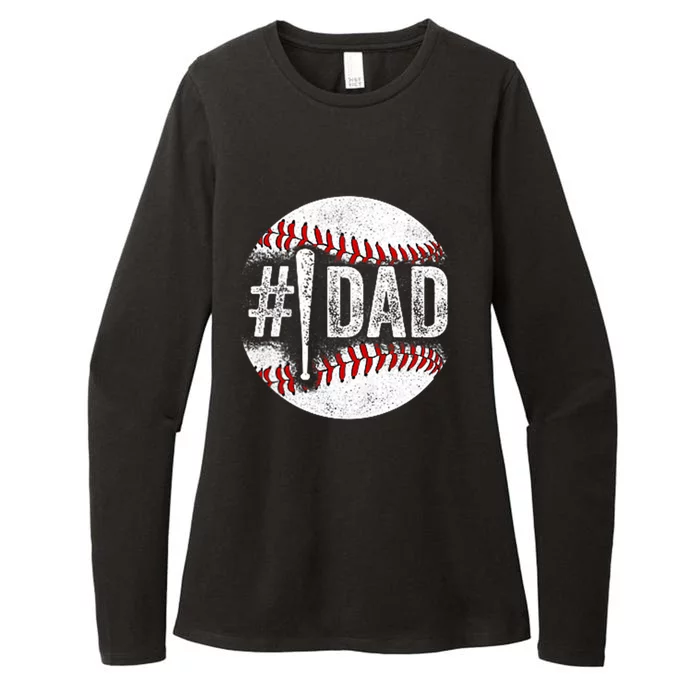 Number One Baseball Dad For Fathers Day Womens CVC Long Sleeve Shirt