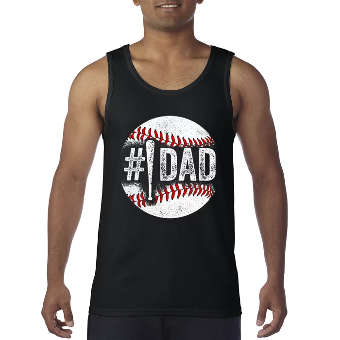 Number One Baseball Dad For Fathers Day Tank Top