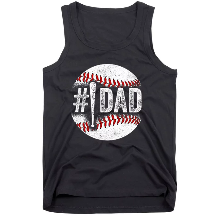 Number One Baseball Dad For Fathers Day Tank Top