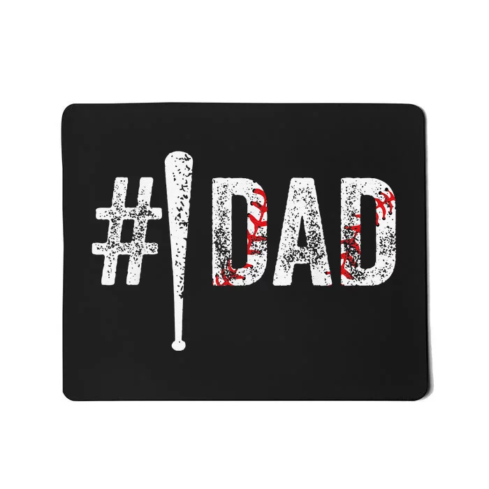 Number One Baseball Dad Funny Fathers Day Mousepad