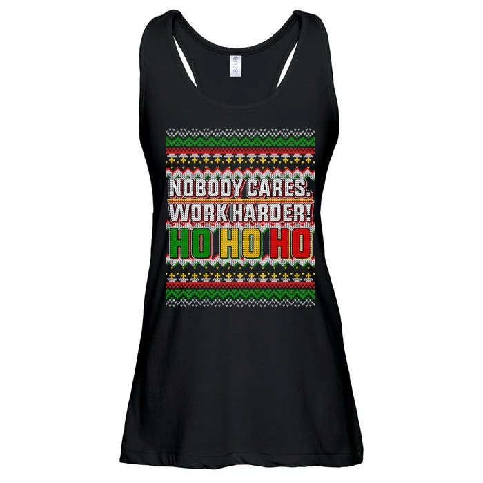 Nobody Care Work Hardy Ugly Christmas Sweater Ladies Essential Flowy Tank