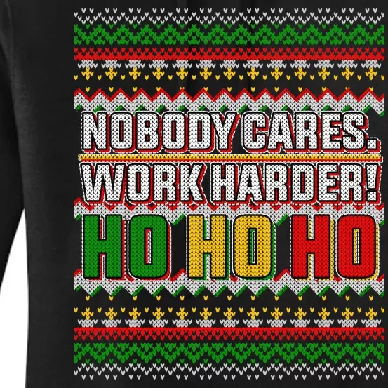 Nobody Care Work Hardy Ugly Christmas Sweater Women's Pullover Hoodie