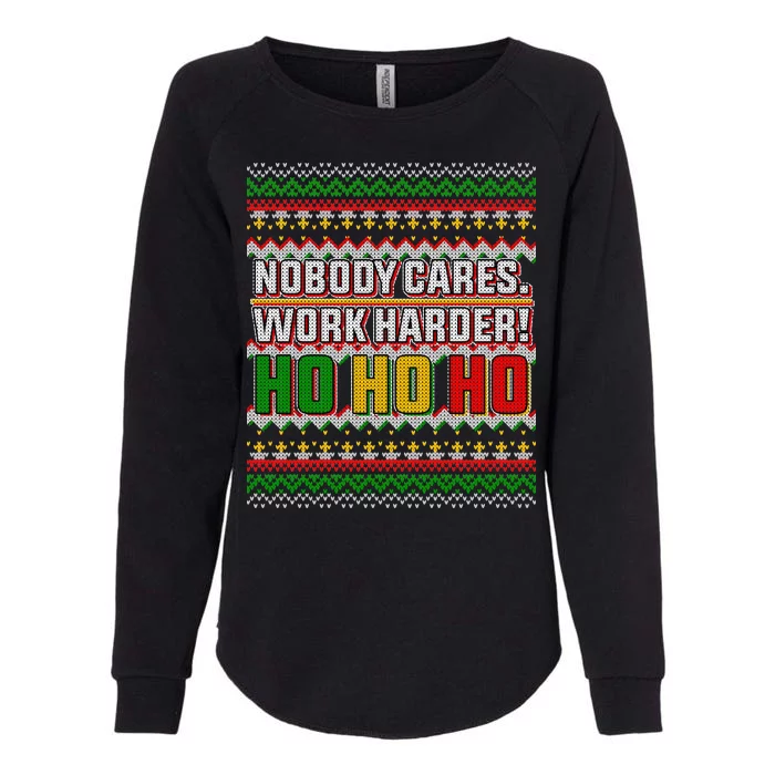 Nobody Care Work Hardy Ugly Christmas Sweater Womens California Wash Sweatshirt